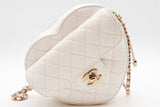 Chanel Cc In Love Heart Quilted White Leather Crossbody Bag Eb0926orxzde