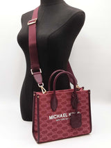 Michael Kors Mirella Small Crossbody In Mulberry Monogram Jacquard Fw0826wzdu