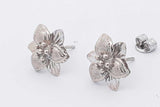 18k White Gold Flower Stud Earrings 3.8 Grams Eb1025lcxsa
