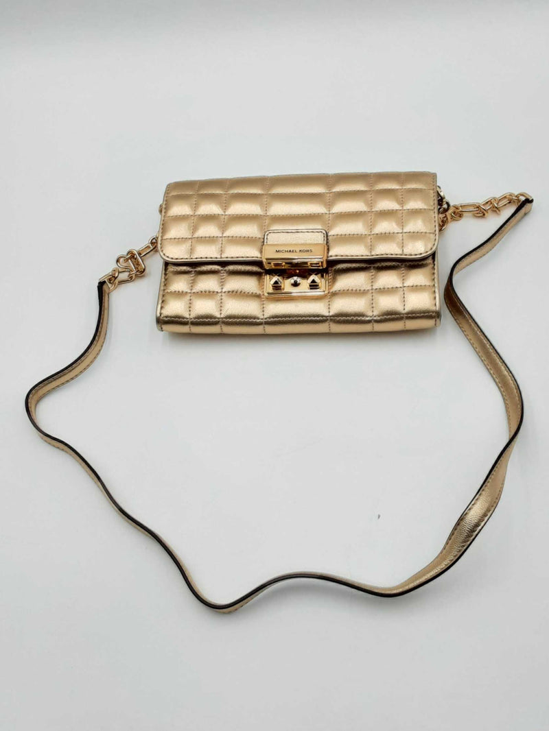 Michael Kors Tribeca Gold Metallic Crossbody Bag Eb0125wxdu