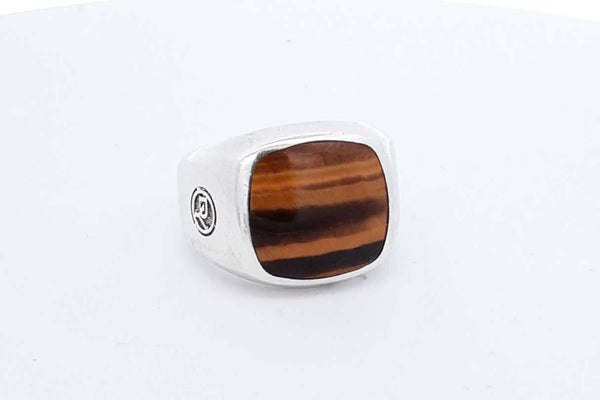 David Yurman 925 Sterling Tigers Eye Inlay Signet Ring 24.3g Size 11 Eb1024lcxde