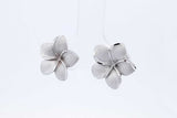 14k White Gold Plumeria Stud Earrings 2.2 Grams Eb0226pxde