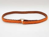 Moschino Orange Furred Brown Leather Velcro Belt Size 44 Do0326wxde