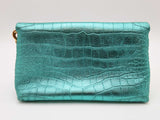 Tom Ford Label Mini Bag Metallic Lagoon Green Leather Handbag Do0926rrxde