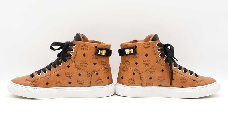 Mcm Classic High Top Sneakers In Visetos Cognac It Size 38 Fw0825crdu