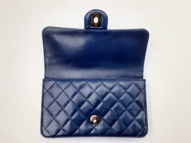 Chanel Crossing Times Mini Flap Bag In Navy Blue Quilted Lambskin Fw0125lcxzdu