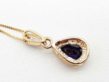 Sythentic Blue Sapphire 14k Two Tone Gold 2.7g Pendant Chain 19 In Do0326lixde