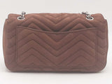Gucci Gg Marmont Suede Brown Medium Handbag Aa0326czxsa