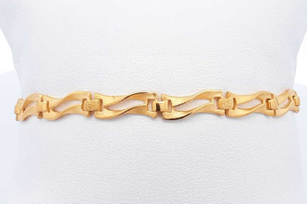 24k Yellow Gold Link Bracelet 13.6 Grams 7 Inch Eb0924srxsa