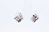 0.8cttw Princess Cut Diamond Stud Earrings 14k White Gold 3.1 Grams Eb0626pcxdu