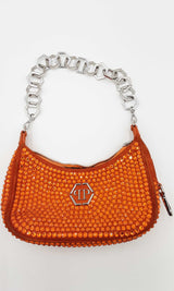 Phillip Plein Crystal Embellished Orange Shoulder Bag Eboxzdu 144030004621