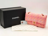 Chanel Classic Medium Tweed Pink Handbag Aa0625rrxzsa