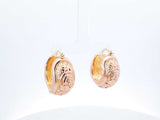 18k Two-tone Rose & Yellow Gold Puffy Filigree Hoop Earrings 6.6 Grams Fw00826rxzdu