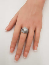 4.05 Ctw Diamond (Clarity Enhanced/fracture Filled) 18k Gold Ring 8.2g Size 7.75