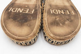Fendi Raffia Ff Woven Crisscross Slides Size 41 Eb0825rxdu