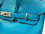 Hermes Birkin 25 Mykonos Blue Epsom Palladium Handbag Do0925lsxzxde