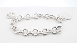 Tiffany & Co. Heart Tag & Peace Sign 925 Bracelet 36.1g 7.5 Inch Fw1026lzxdu