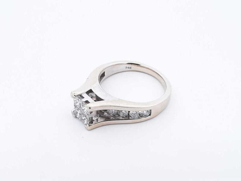 1.34 Cttw Diamond & 14k White Gold Engagement Ring 5.7 Grams Size 6 Fw1124wrxdu
