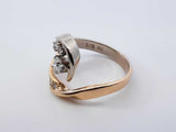 0.85 Cttw Diamond & 14k Two-tone Gold Wave Ring 5.9 Grams Size 7 Fw1025prxdu