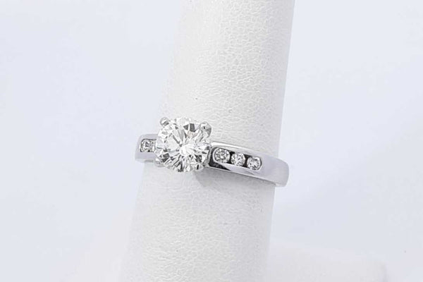 0.75ctw Round Center Diamond Ring 14k White Gold 3.5 Grams Size 7 Eb1025lxxzdu