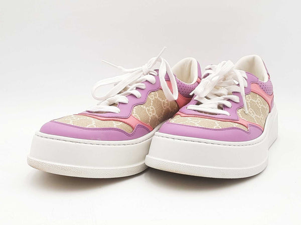 Gucci Gg Supreme Monogram Perforated Platform Sneakers Size 40 Sd0725ezsa