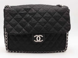 Chanel Black Washed Lambskin Chain Around Maxi Black Handbag Aa0426lozxsa