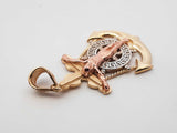 10k Tri-tone Gold Mariner Anchor Crucifix Pendant 3 Grams Fw0726lcxdu