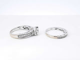 1.58 Cttw Diamond & 14k White Gold Wedding Set 8.1 Grams Size 7 Fw1224lxzxdu