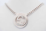 Gucci Interlocking G Sterling Silver Pendant Necklace 18.7g 17.5 Inch Eb0226crdu