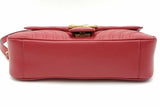 Gucci Gg Chevron Quilted Red Leather Marmont Shoulder Bag Eb1026wxzsa
