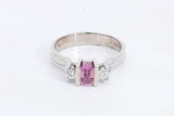 Pink Gemstone & Diamond Ring In 14k White Gold 5 Grams Size 9.5 Eb0924pxzsa