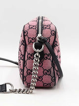 Gucci Gg Marmont Diagonal-quilted Canvas Shoulder Bag In Pink Fw0825ozxdu