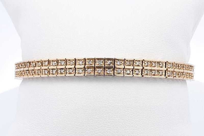 Approx. 1.26ctw Diamond 14k Yellow Gold Bracelet 21.8 Grams 7 Inch Eb1124cxzsa