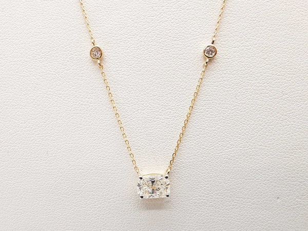 0.90 Cttw Lab Grown Diamonds 14k Yellow Gold 2.1g Necklace 18 In Do1225rcrde