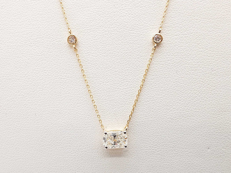0.90 Cttw Lab Grown Diamonds 14k Yellow Gold 2.1g Necklace 18 In Do1225rcrde