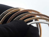 7.74 Cttw Diamond & 14k Tricolor Gold Set Of 7 Bangles 53.3g 7 Inch Fw0826przxdu