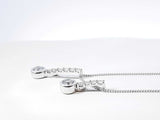 1.24 Cttw Double Vertical Drop Pendant Necklace In 14k White Gold 4.7 Grams 20 Inch Fw0626sirdu