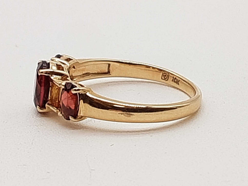 Garnet Citrine 10k Yellow Gold 2.4g Ring Size 7 Do1125ixde