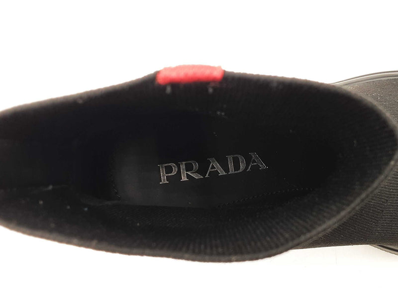 Prada Sport Logo Black Sock-knit High Top Sneakers Size Us 6 Men's Fw0825rzdu