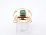 0.50 Cttw Bezel-set Emerald 14k Yellow Gold Multi Band Ring 4.4 Grams Size 6.75 Fw1225ozxdu
