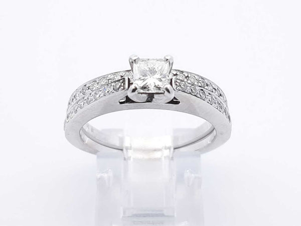 0.71 Cttw Diamond & 14k White Gold Bridal Set 5.4 Grams Size 8 Fw0725wrxdu