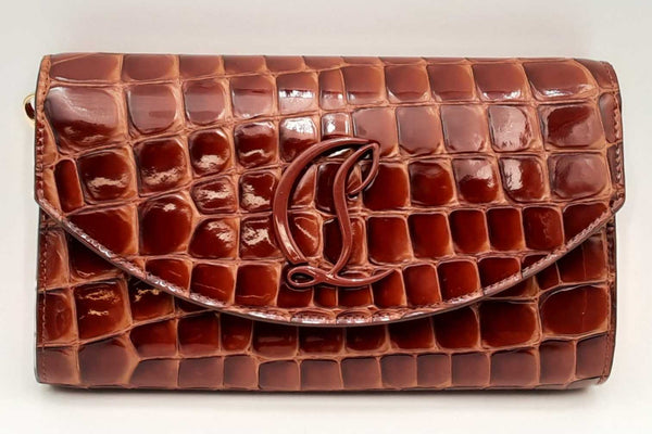 Christian Louboutin Loubi54 Alligator Embossed Leather Wallet On Chain Eb0225pxzsa