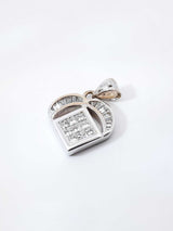 1.11 Cttw Diamond & 14k White Gold Heart Pendant 4.1 Grams Fw0826irxdu