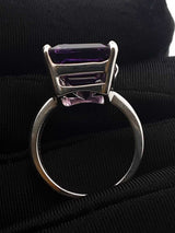 Tiffany & Co. Sparklers Amethyst & Silver Cocktail Ring 6.5g Size 6 Fw1026wrxdu