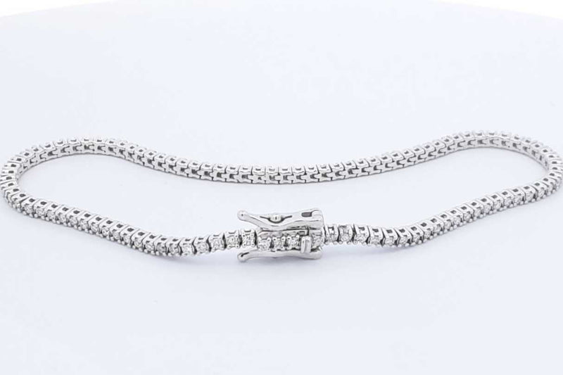 Approx. 1.0ctw Lab Grown Diamond Tennis Bracelet Sterling Silver 5.5g Eb1124llwdu