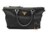 Prada 2-way Satchel In Satchel In Black Tessuto Nylon & Leather Fw0925orxdu