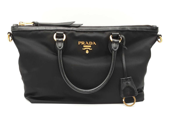 Prada 2-way Satchel In Satchel In Black Tessuto Nylon & Leather Fw0925orxdu