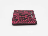 Michael Kors Jet Set Small Card Case In Deep Fuschia Snake-embossed Leather Fw0826wrdu