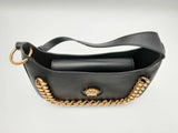 Versace La Medusa Medium Hobo Bag In Black Calfskin Leather Fw0125exzdu