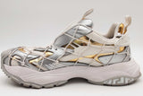 Versace Mercury Gold & Silver Caged Rope Overlay Sneakers Size 42 Eb0626crsa